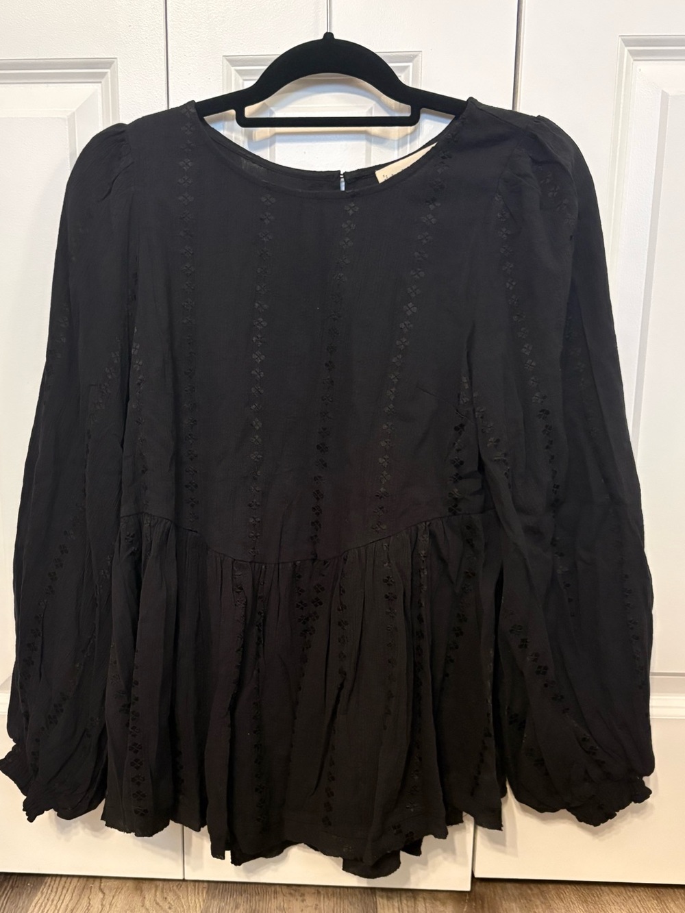 Flowy Black Ruffled Tunic